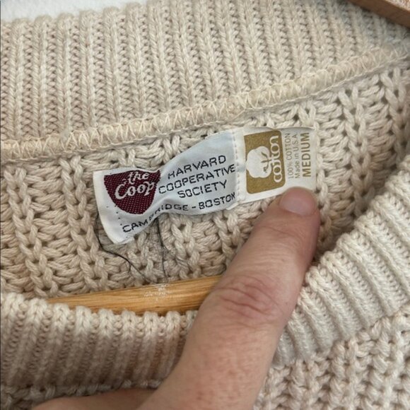 The COOP Harvard Cooperative Society Vintage Cotton Sweater Size Medium EUC - Picture 3 of 4